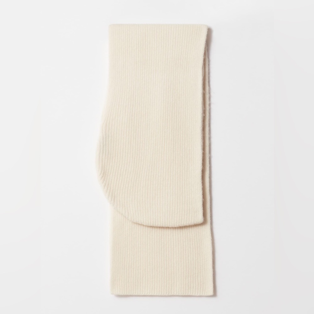 & Other Stories Hooded Wool Scarf - Cream